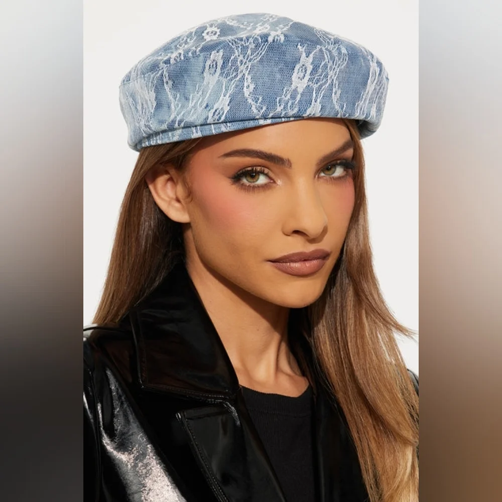 Rosie Veil Beret - Light Wash